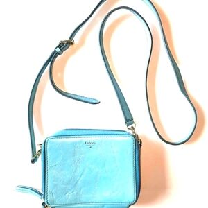 Fossil crossbody wallet bag, blue green